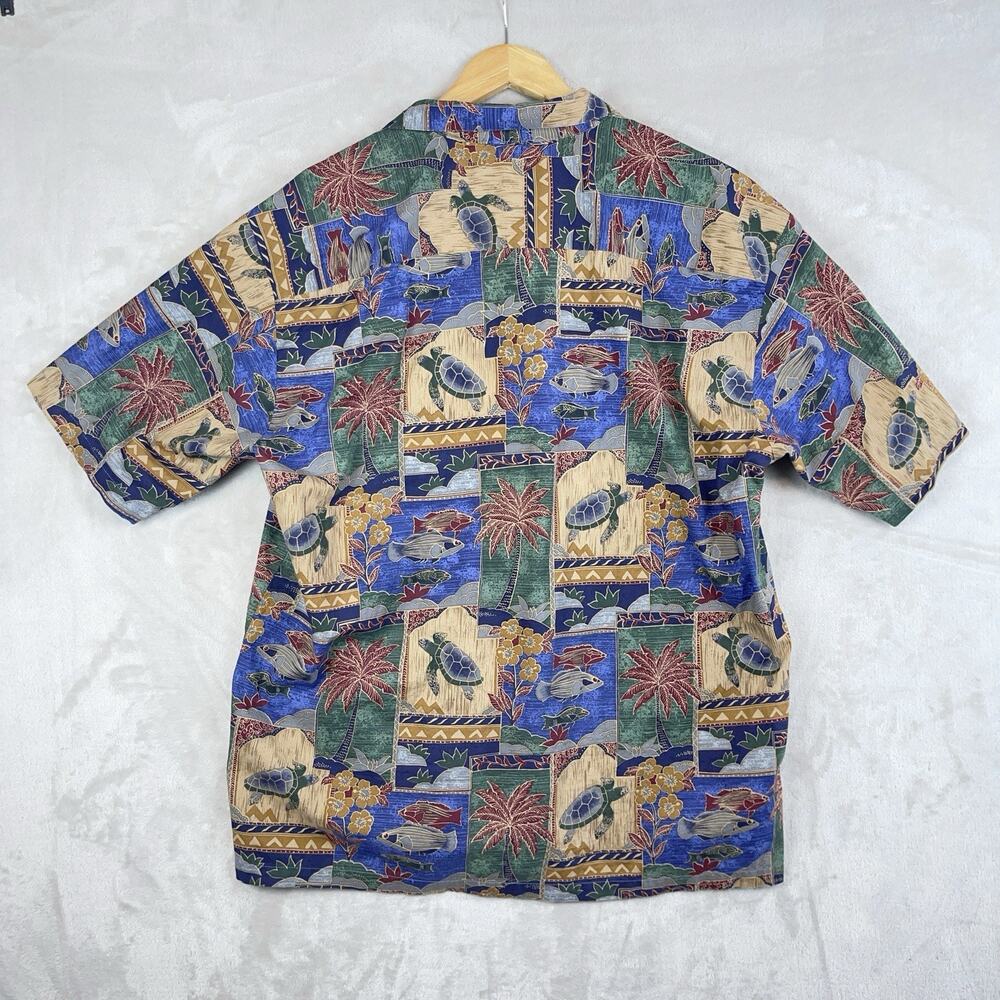 Tori Richard Hawaiian Shirt XL Cotton Lawn Sea Turtle Honu Print Made In USA - Picture 6 of 12